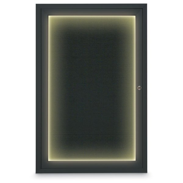 United Visual Products Hinge-less Radius Corkboard, 11"x13-1/2", Black Alum Frame/Dark Spruce UVEB1113R-BLACK-DRKSPR